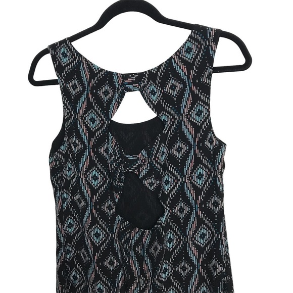 Greylin Black Multicolor Sleeveless Cut Out Back Mini Dress Approx Small - Picture 5 of 7